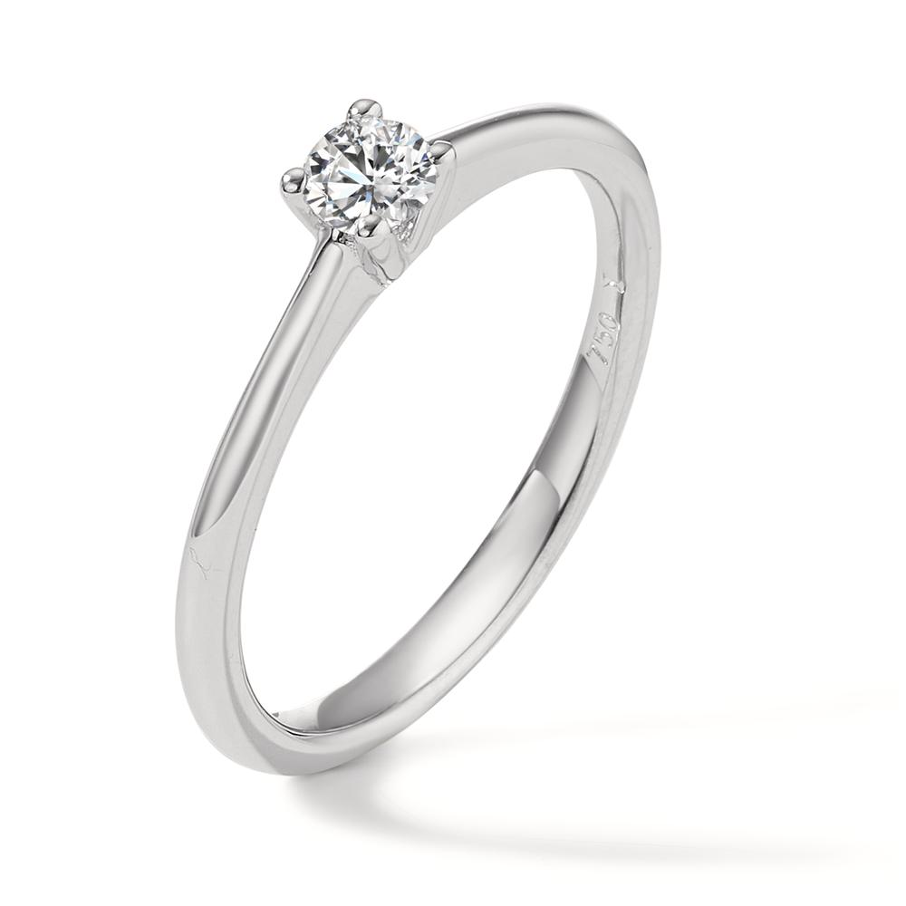 Solitär Ring 750/18 K Weissgold Diamant 0.20 ct, w-si-597591