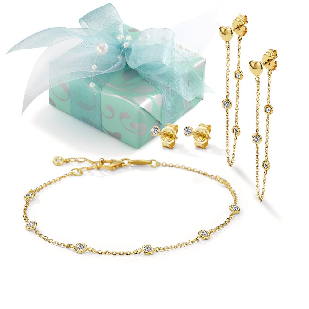 Filigranes und funkelndes Goldschmuck-Set aus 750/18 K Gelbgold-598305