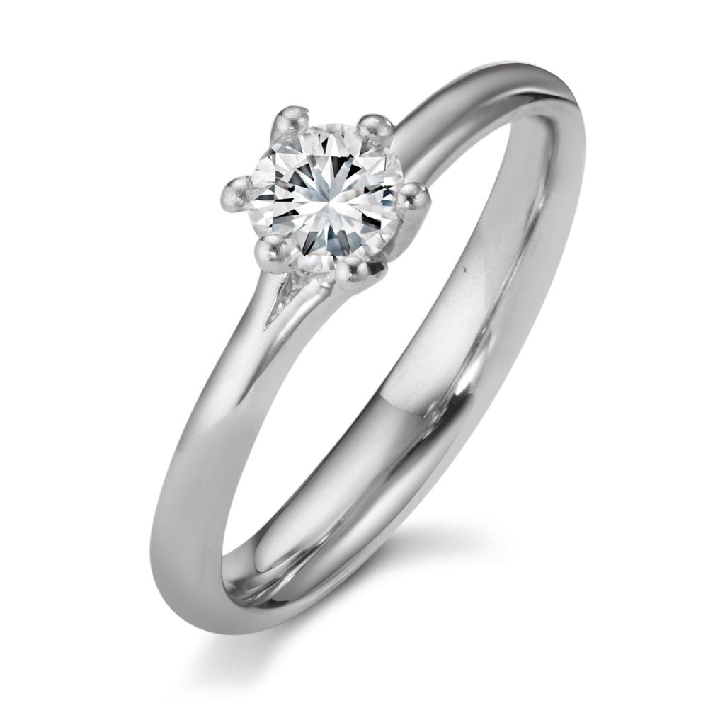 Solitär Ring 950 Platin Diamant 0.40 ct, w-si, GIA-602532