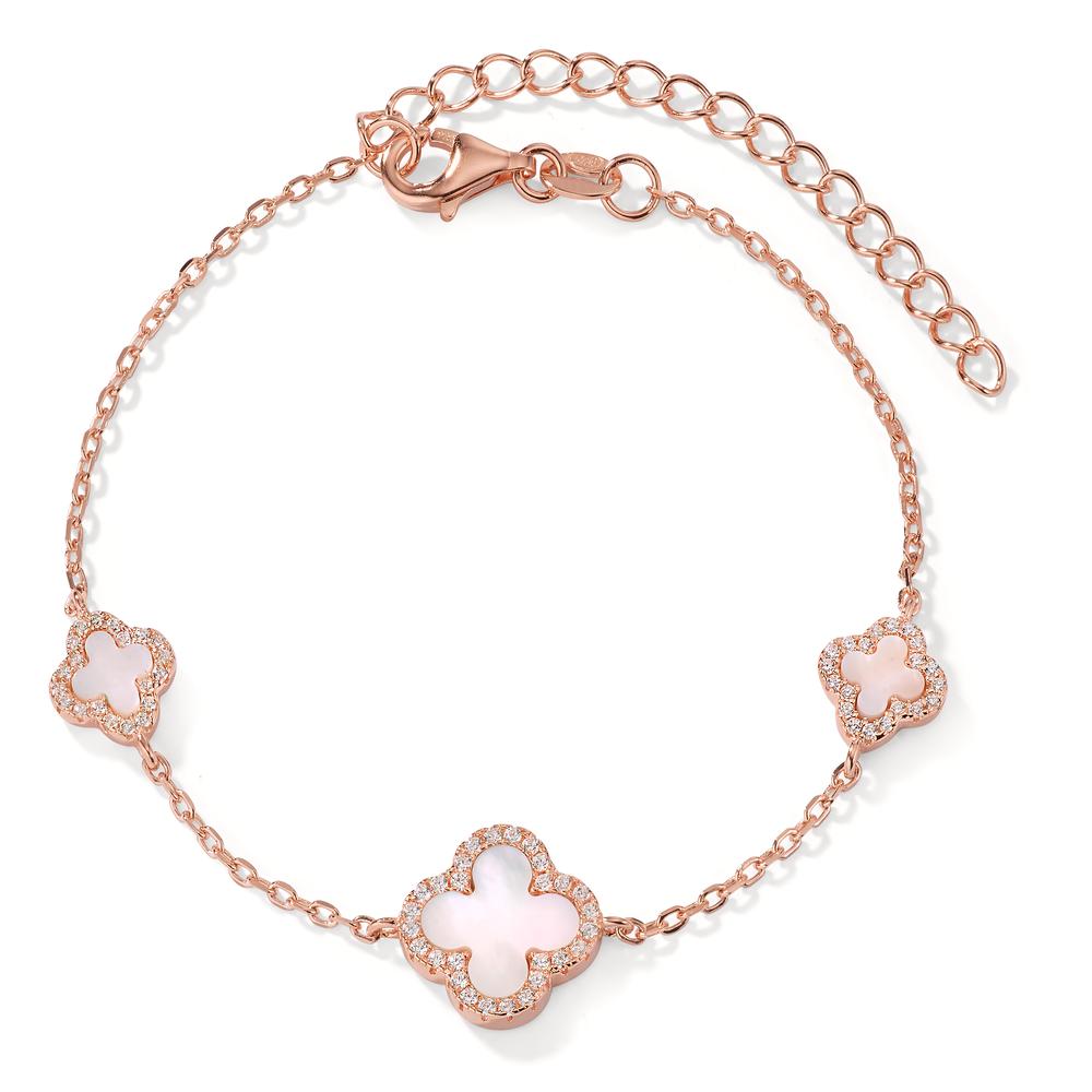 Armband Silber Zirkonia rosé vergoldet Perlmutt 16-19 cm verstellbar-603240