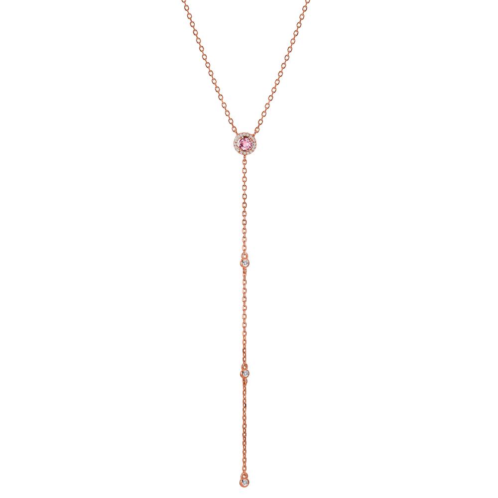Y-Collier Silber Zirkonia rosé vergoldet 40-45 cm verstellbar-603354