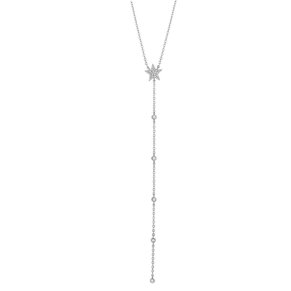 Y-Collier Silber Zirkonia rhodiniert Stern 40-45 cm verstellbar-603398