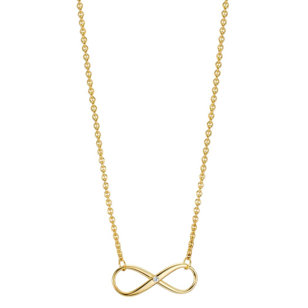 Collier 375/9 K Gelbgold Diamant 0.005 ct, w-pi1 Infinity 42 cm-604878