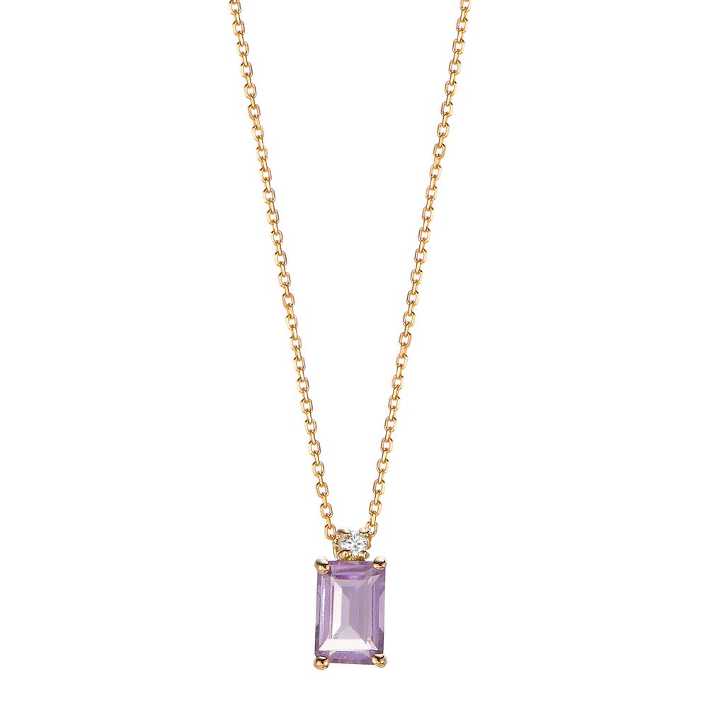 Collier 750/18 K Gelbgold Amethyst 0.60 ct, 2 Steine 40-42 cm verstellbar-605319