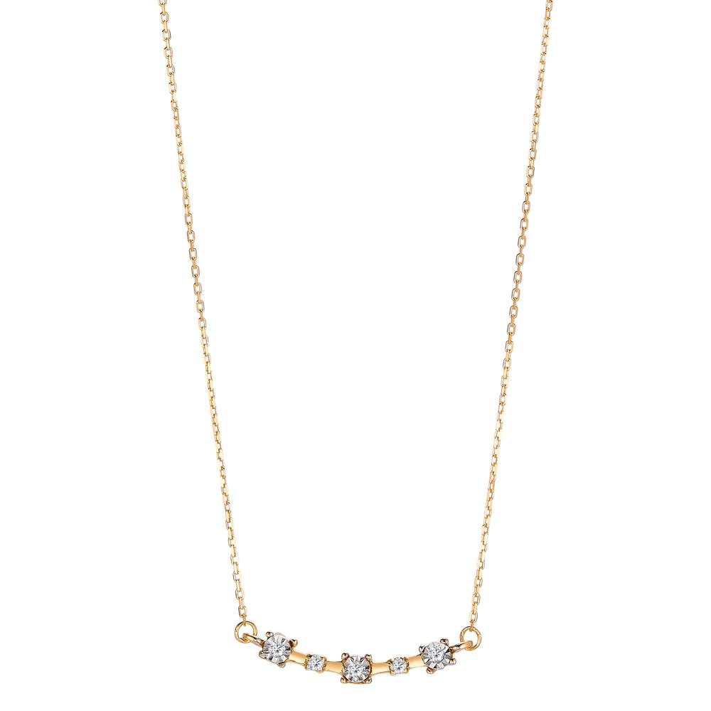 Collier 750/18 K Gelbgold Diamant 0.046 ct, 5 Steine, w-si 40-42 cm verstellbar-605331