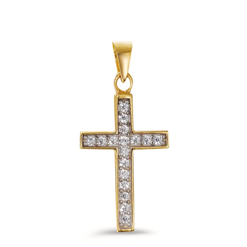 Anhänger 375/9 K Gelbgold Zirkonia 17 Steine Kreuz-605874