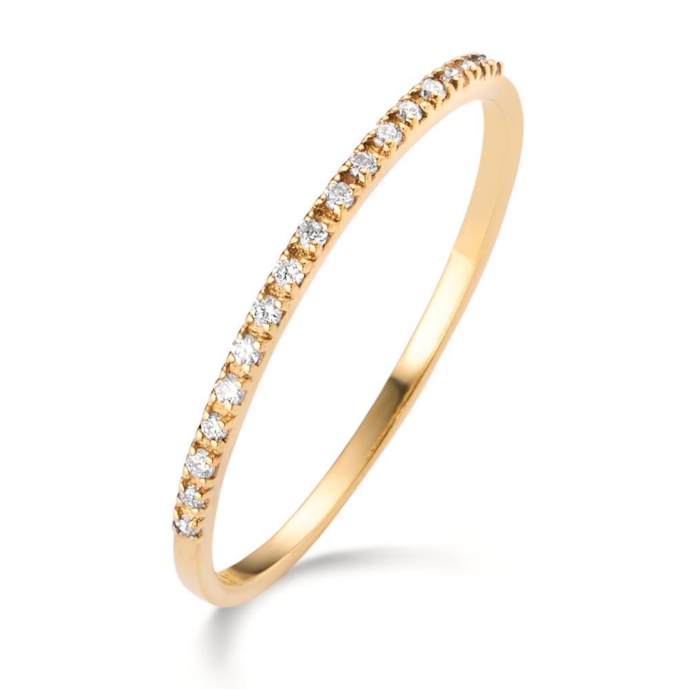 Memory Ring 585/14 K Gelbgold Diamant 0.059 ct, 17 Steine, w-si-607648