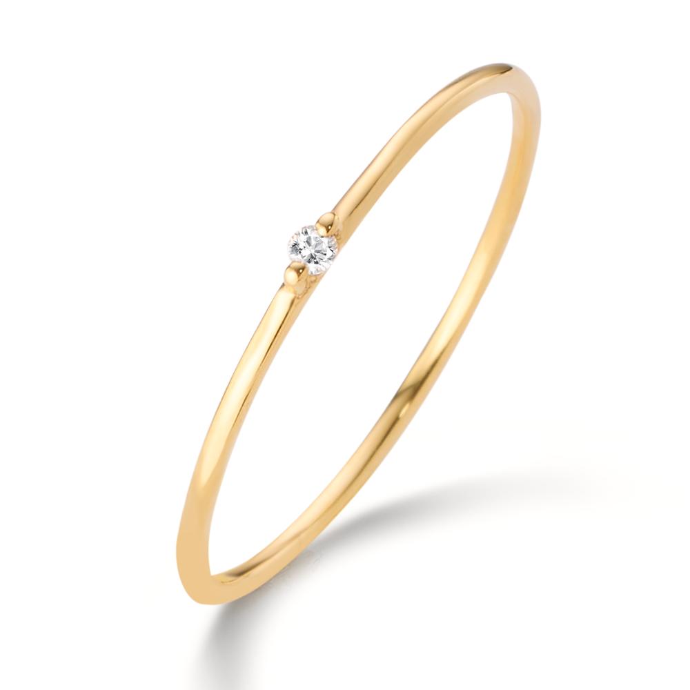 Solitär Ring 585/14 K Gelbgold Diamant 0.012 ct, w-si-607649