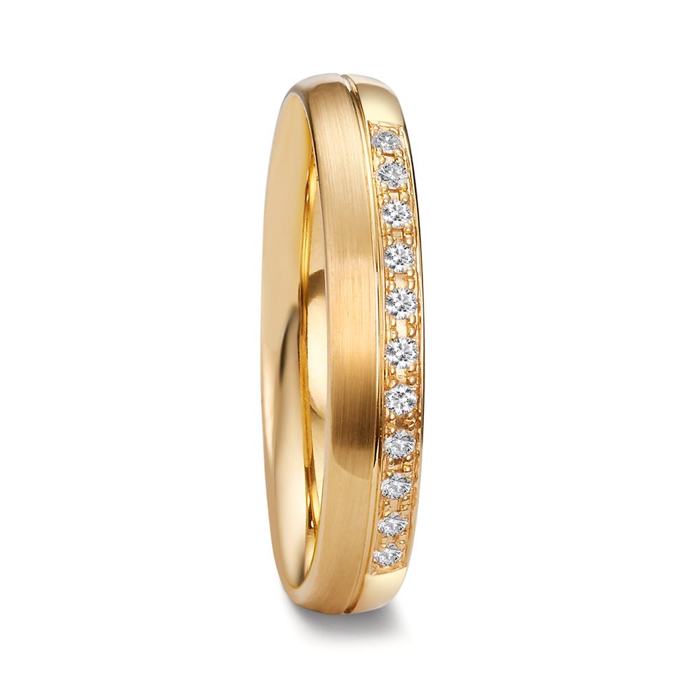 Partnerring 750/18 K Gelbgold Diamant 0.055 ct, 11 Steine, tw-vsi-607920