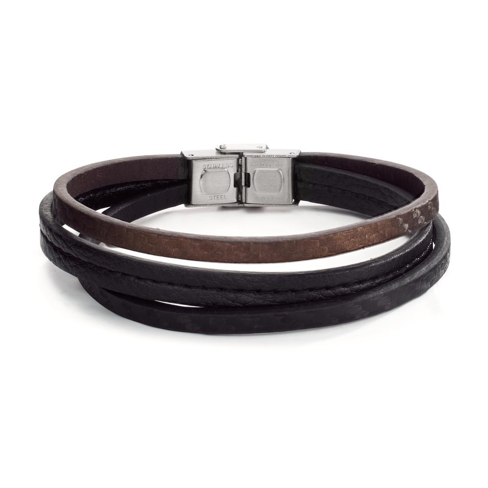 Armband Edelstahl, Leder 22 cm-607965