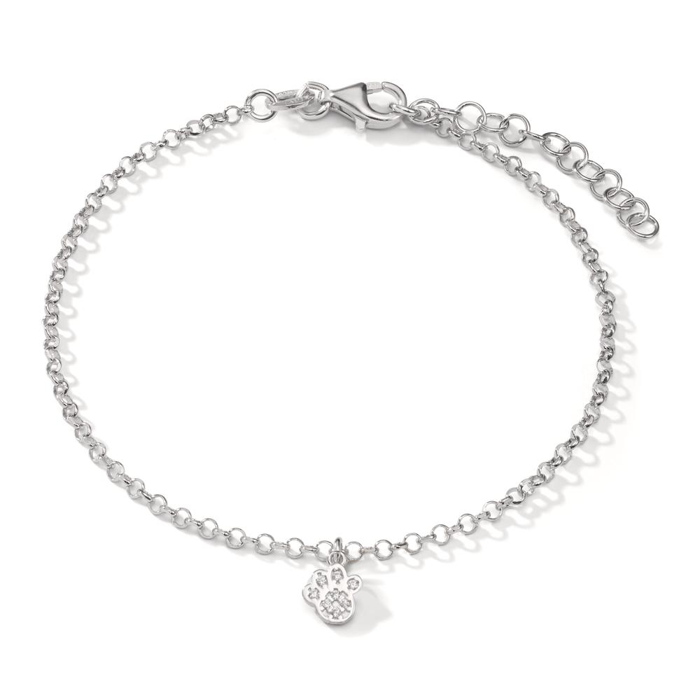 Armband Silber Zirkonia 8 Steine rhodiniert Pfote 17.5-20.5 cm verstellbar-608139