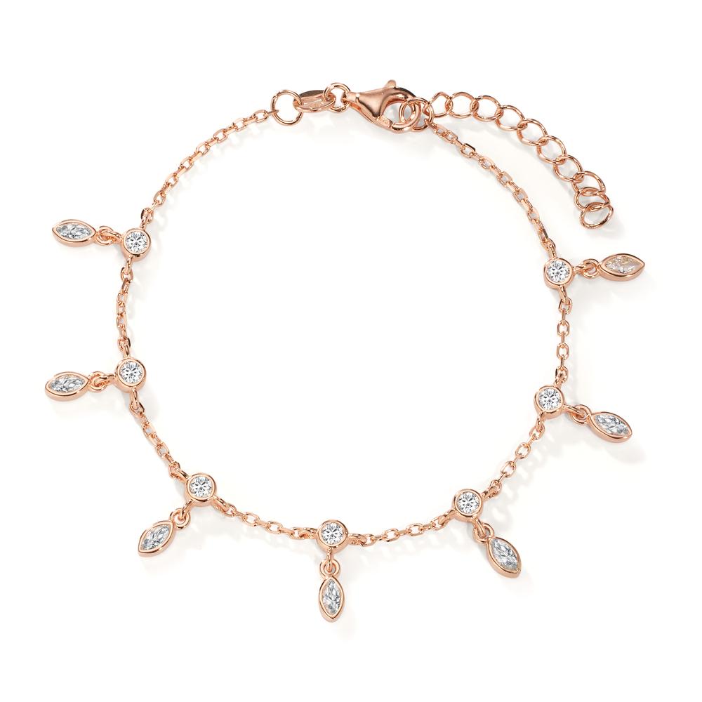 Armband Silber Zirkonia 14 Steine rosé vergoldet 16-19 cm verstellbar-608311