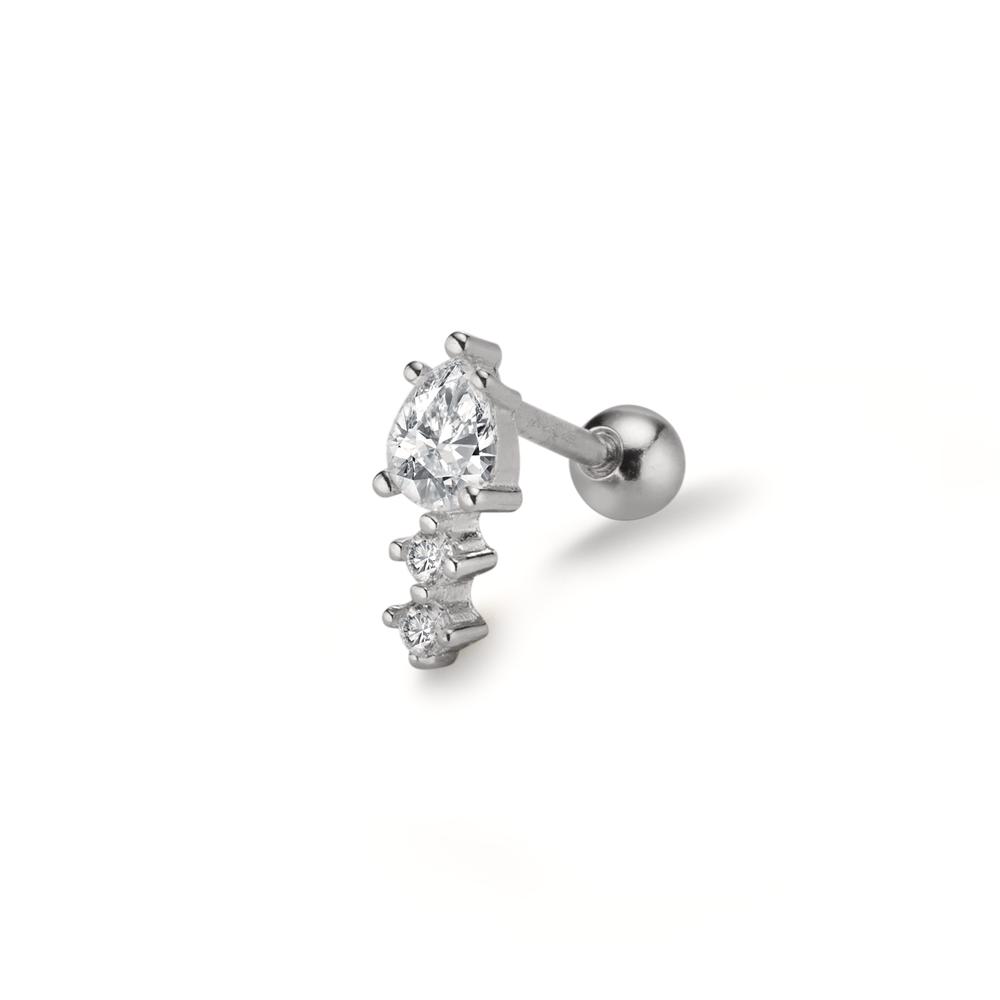 Piercing Silber Zirkonia 3 Steine rhodiniert-608315