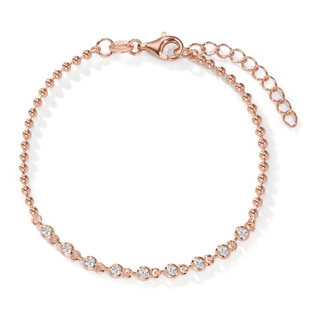 Armband Silber Zirkonia 9 Steine rosé vergoldet 16-19 cm verstellbar-608339