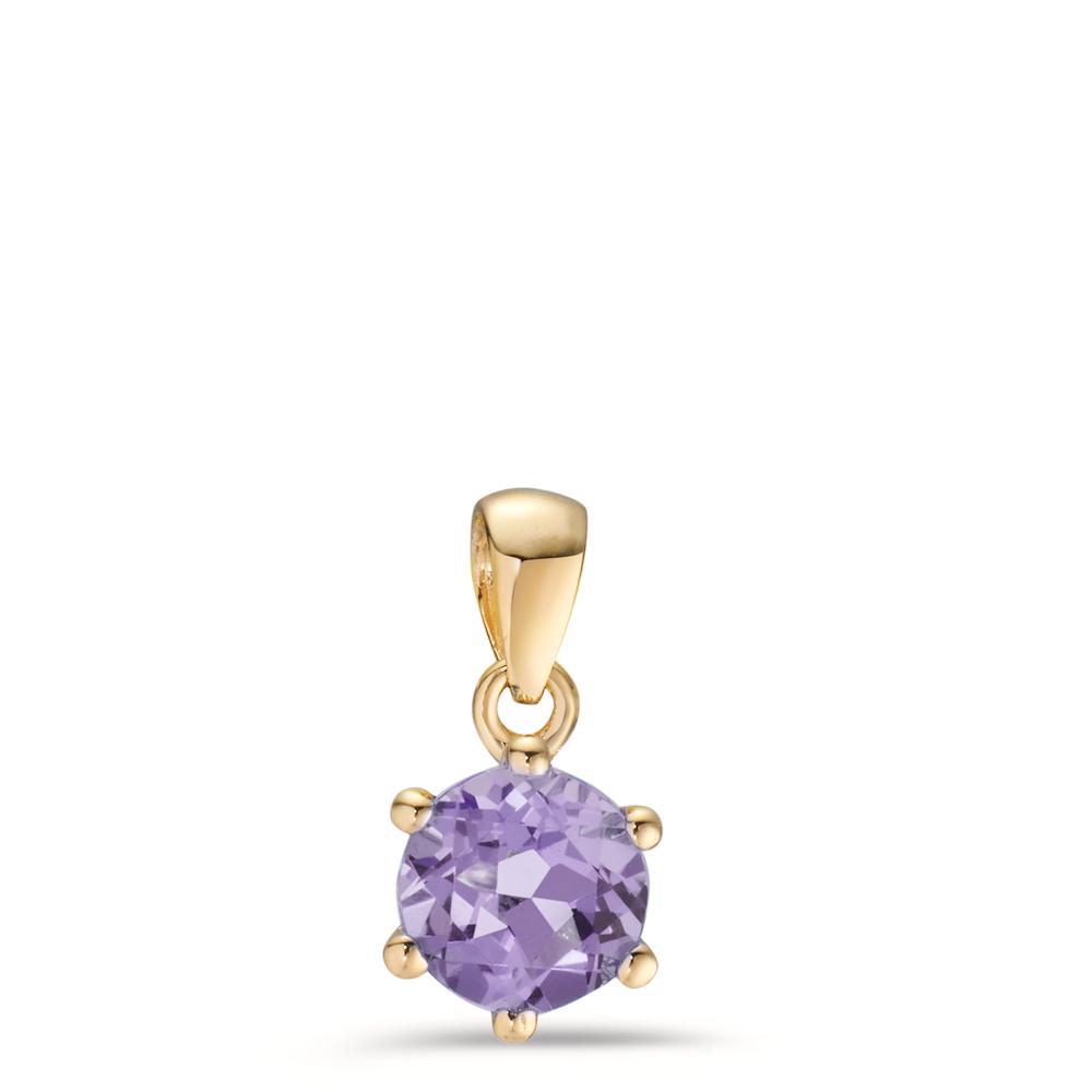 Anhänger 375/9 K Gelbgold Amethyst Ø6.5 mm-608535