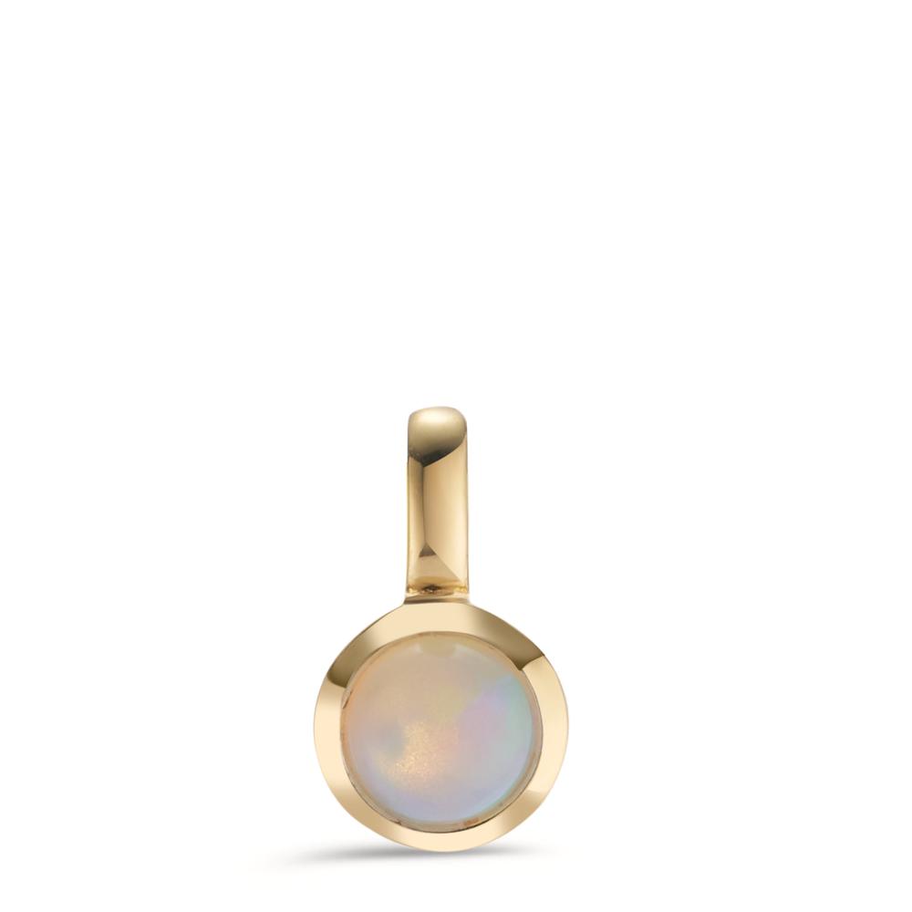 Anhänger Silber Opal gelb vergoldet Ø7.5 mm-608553