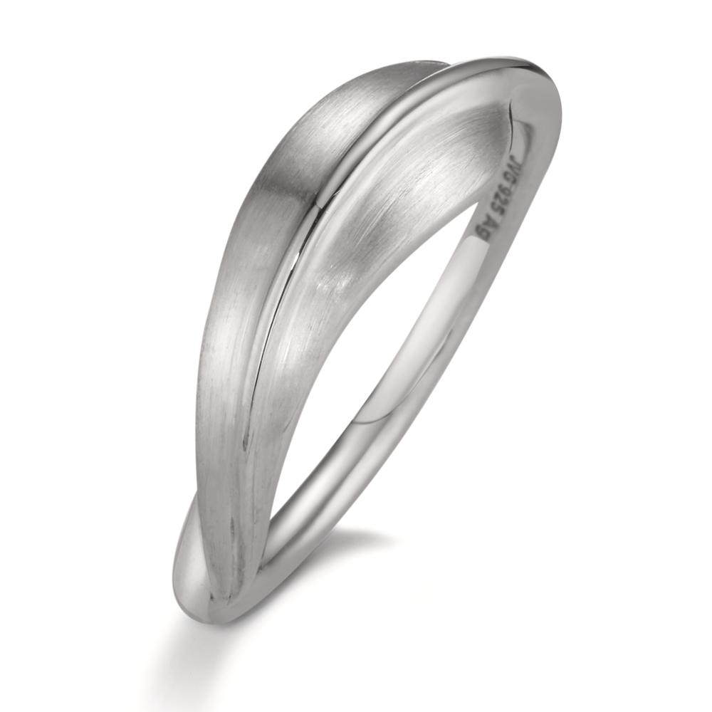 Fingerring Silber rhodiniert Blatt-608560