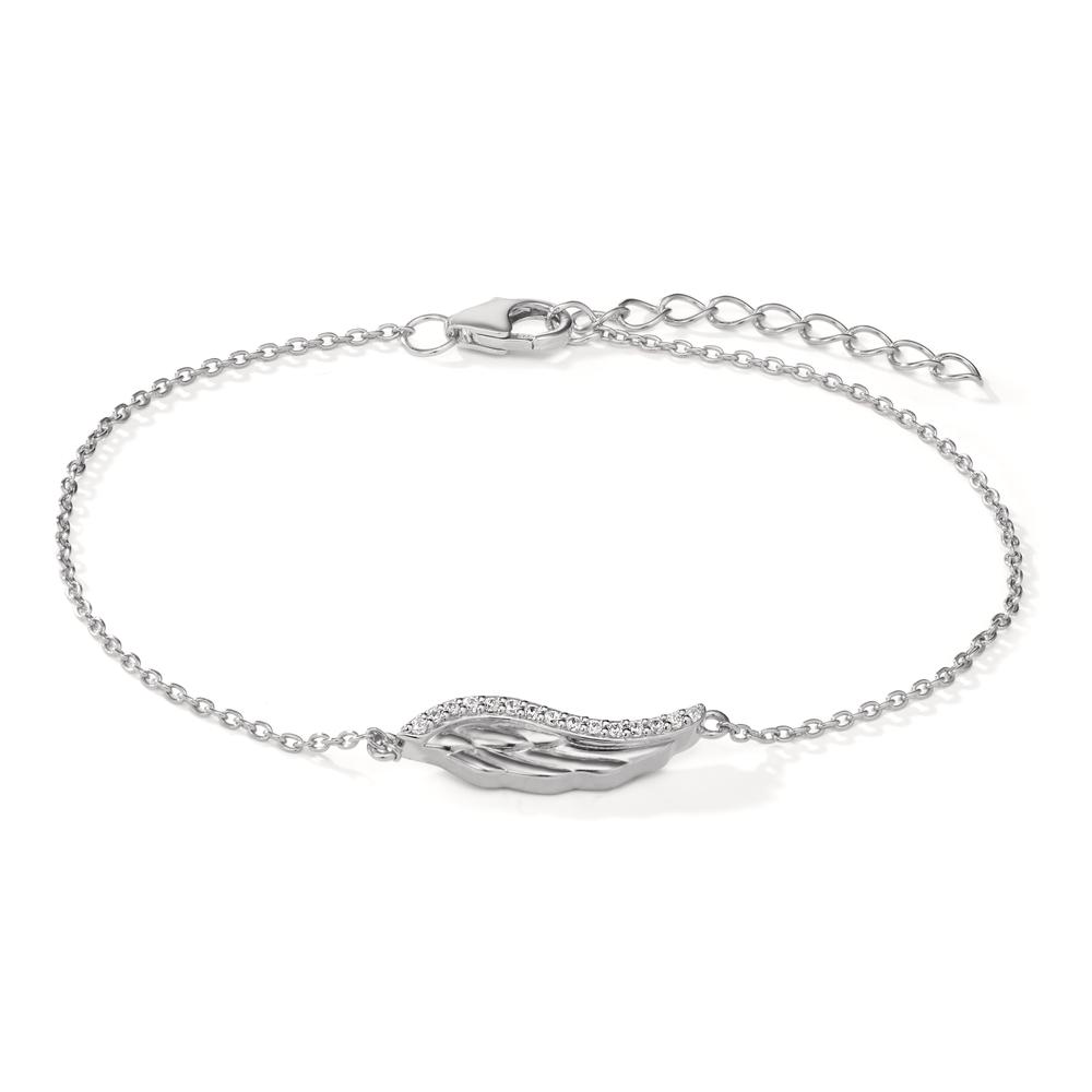 Armband Silber Zirkonia 15 Steine rhodiniert Flügel 17-20 cm verstellbar-608714